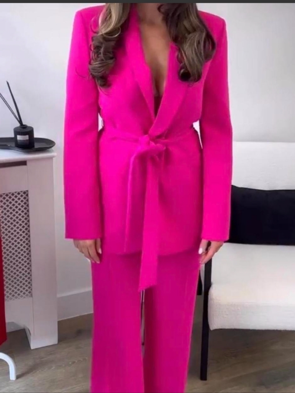 Zara Hot Pink Blazer NWOT Structured Tailored Jacket Statement. Size Small - Picture 5 of 16